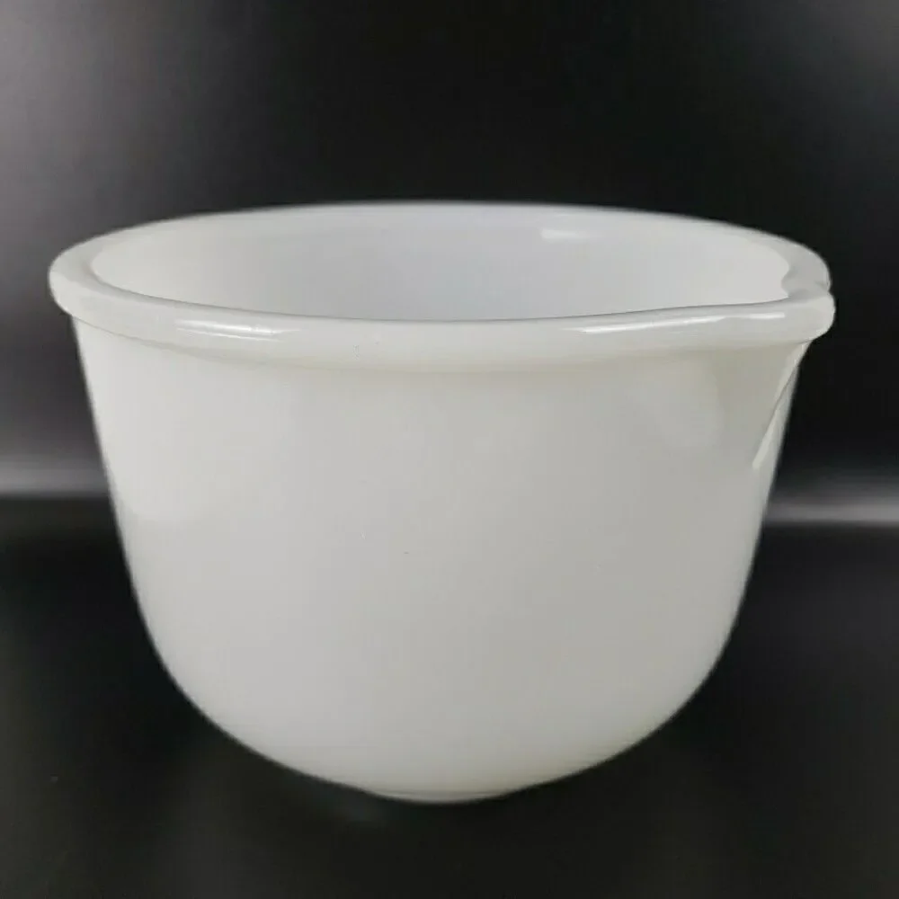 Glasbake Mixing Bowl 15 for Sunbeam Spout Mixer Milk Glass USA Vintage MCM